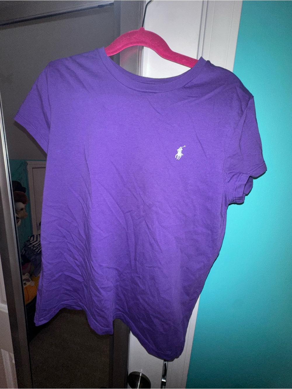 Polo by Ralph Lauren Purple Crew Neck Tee with White Pony Logo